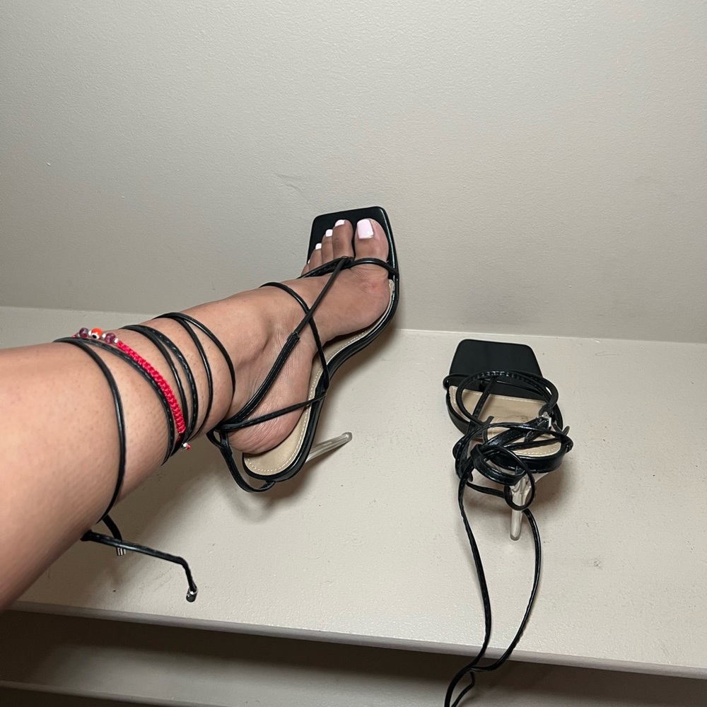 Elegant Black Strappy Heels